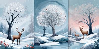 Primary subject: A tree with snow on its branches.

Setting/background: A snowy landscape with a body of water in the background.

Visual style: Digital art.

Colors and mood: The image is in black and white, giving it a classic and timeless feel. The snow-covered tree and the surrounding landscape create a serene and peaceful atmosphere.
